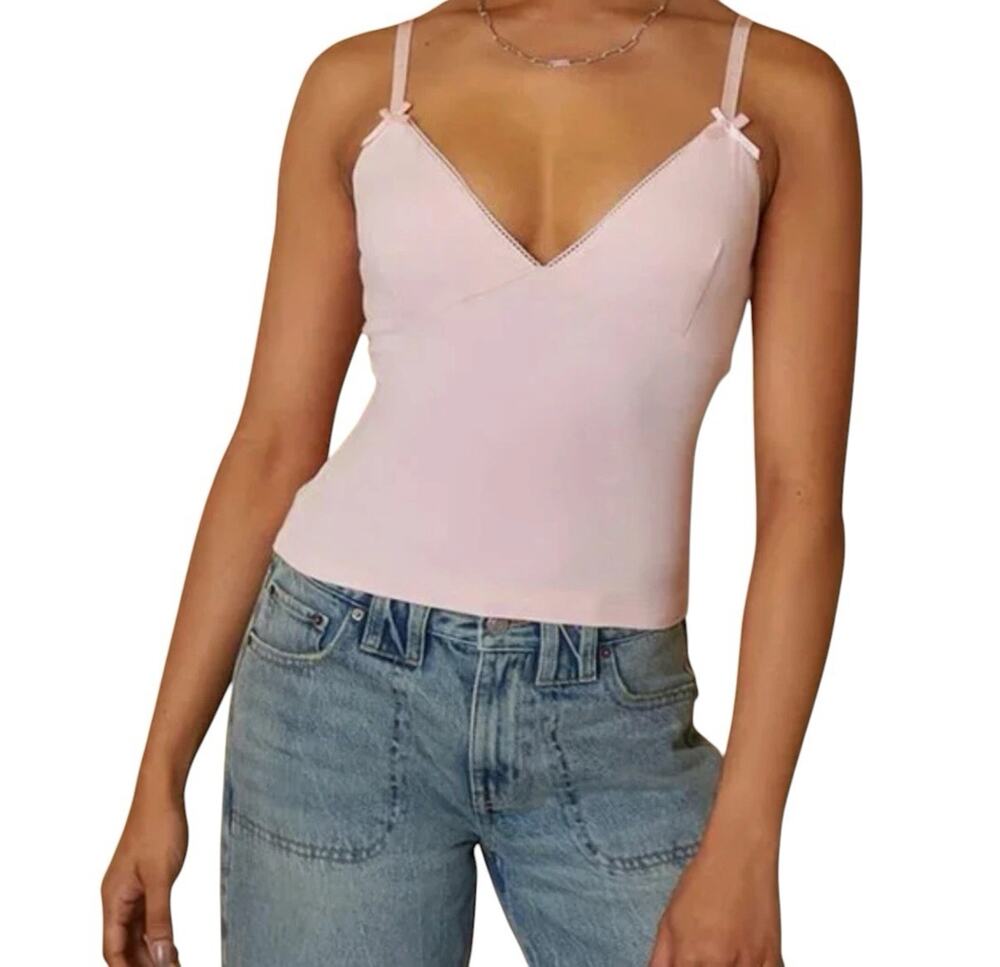 Pacsun PINK Rosie Tank Babydoll Cami Balletcore Coquette SZE MEDIUM Est Pac 1980